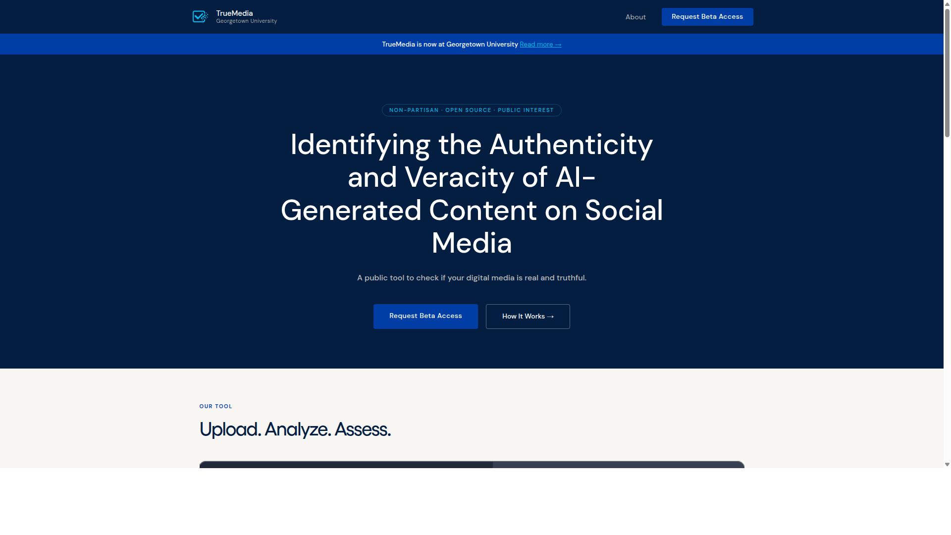TrueMedia website